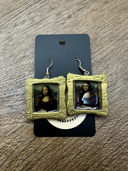 The Mona Lisa Polymer Clay Earrings