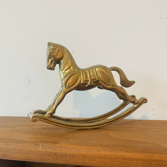 Vintage Brass Rocking Horse