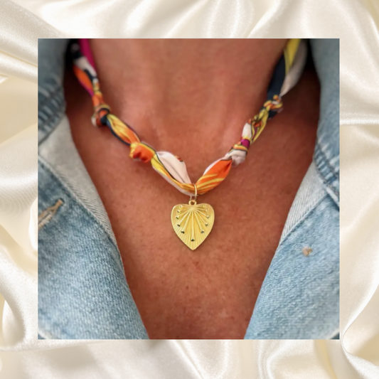 14k Gold Heart Scarf Necklace True by Kristy