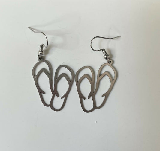 Silver Flip Flop Earrings