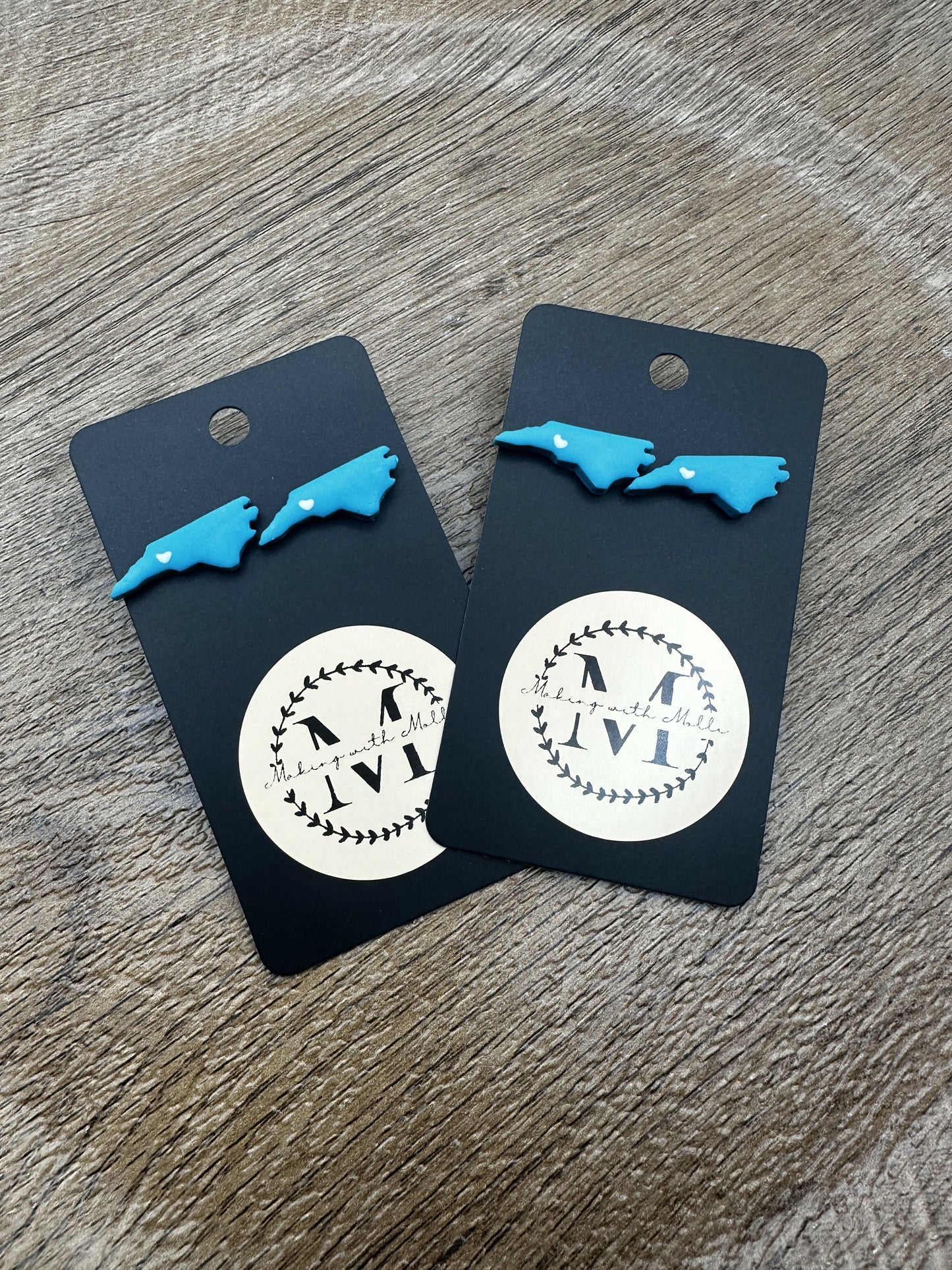 North Carolina Stud Polymer Clay Earrings