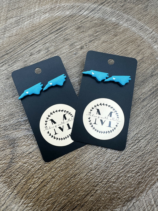 North Carolina Stud Polymer Clay Earrings