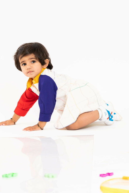 Colorblock Shirt Dress