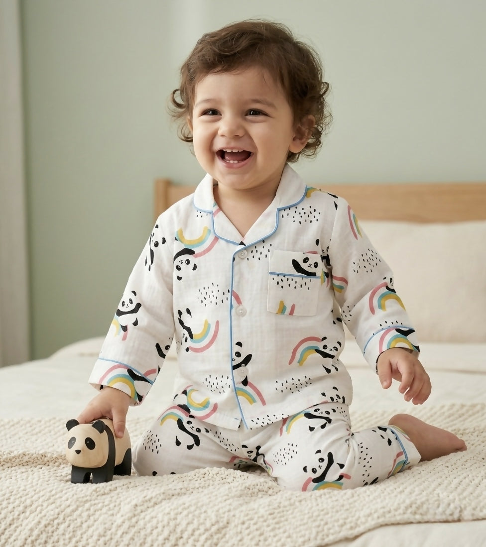 Playful Pandas & Rainbows Pajama set