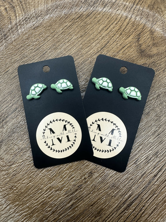 Turtle Stud Polymer Clay Earrings