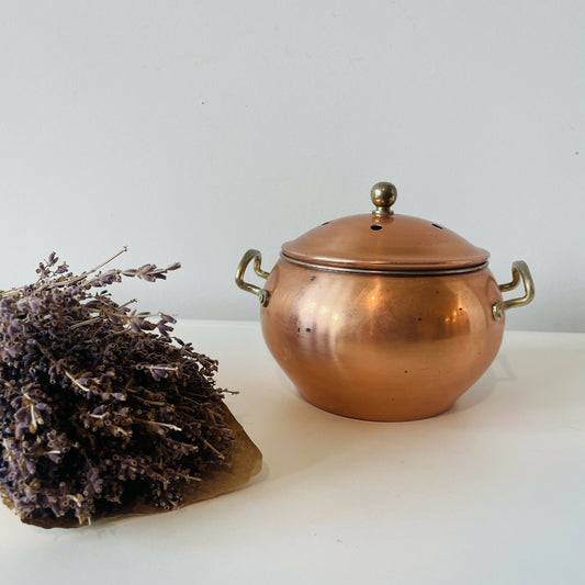 Vintage Copper & Brass Potpourri Pot