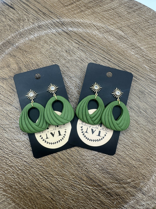 Olive Polymer Clay Earrings