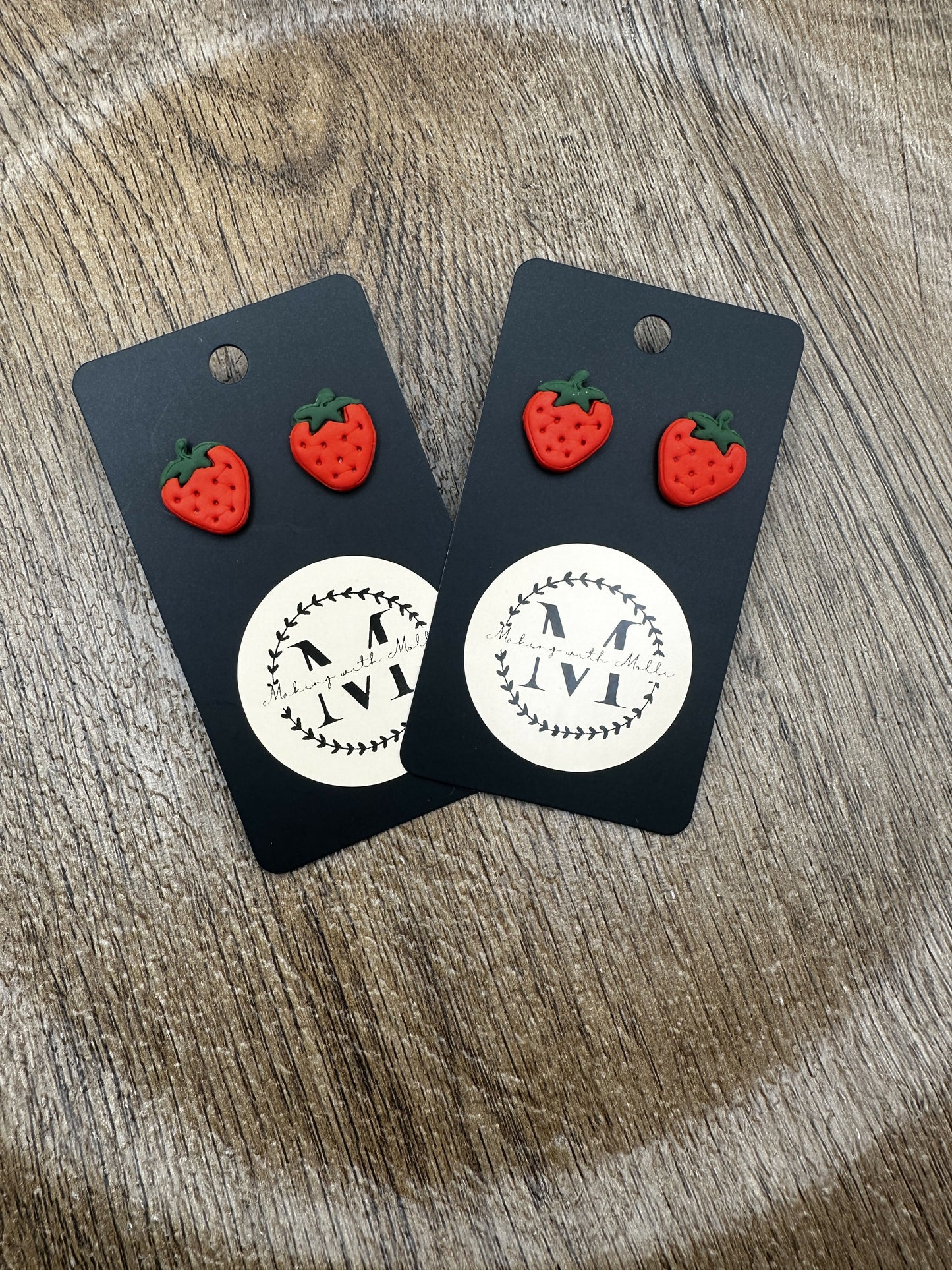 Strawberry Polymer Clay Earrings