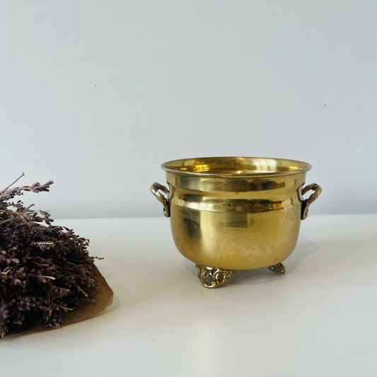 Small Vintage Brass Planter