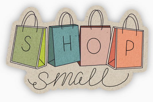 "Shop Small" Shopping Bag Sticker