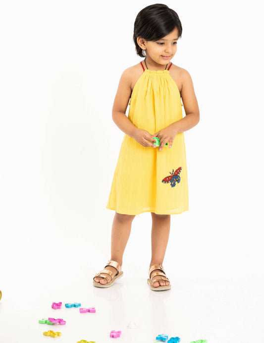 Halter Neck Dress with Pockets