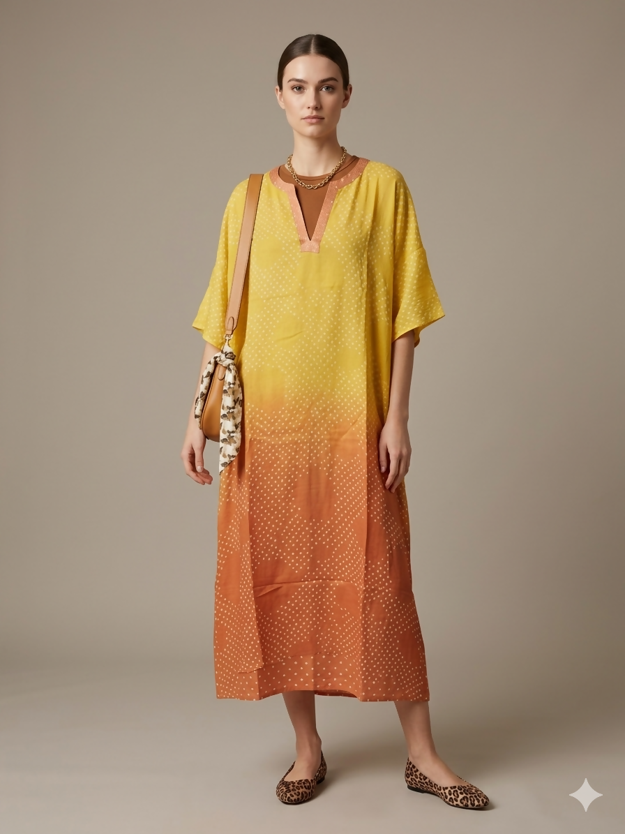 The Artisanal Ombre Silk Dress