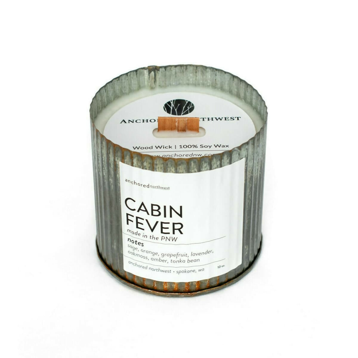 Cabin Fever Rustic Tin Soy Candle