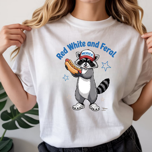T-Shirt - Tan - Red White and Feral
