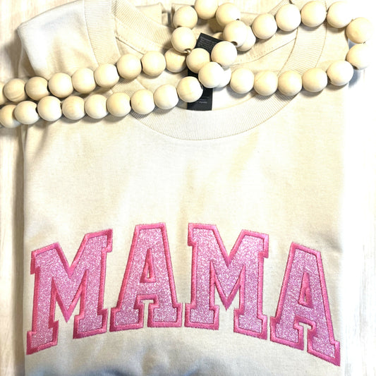 Mama Applique Embroidered T-Shirt
