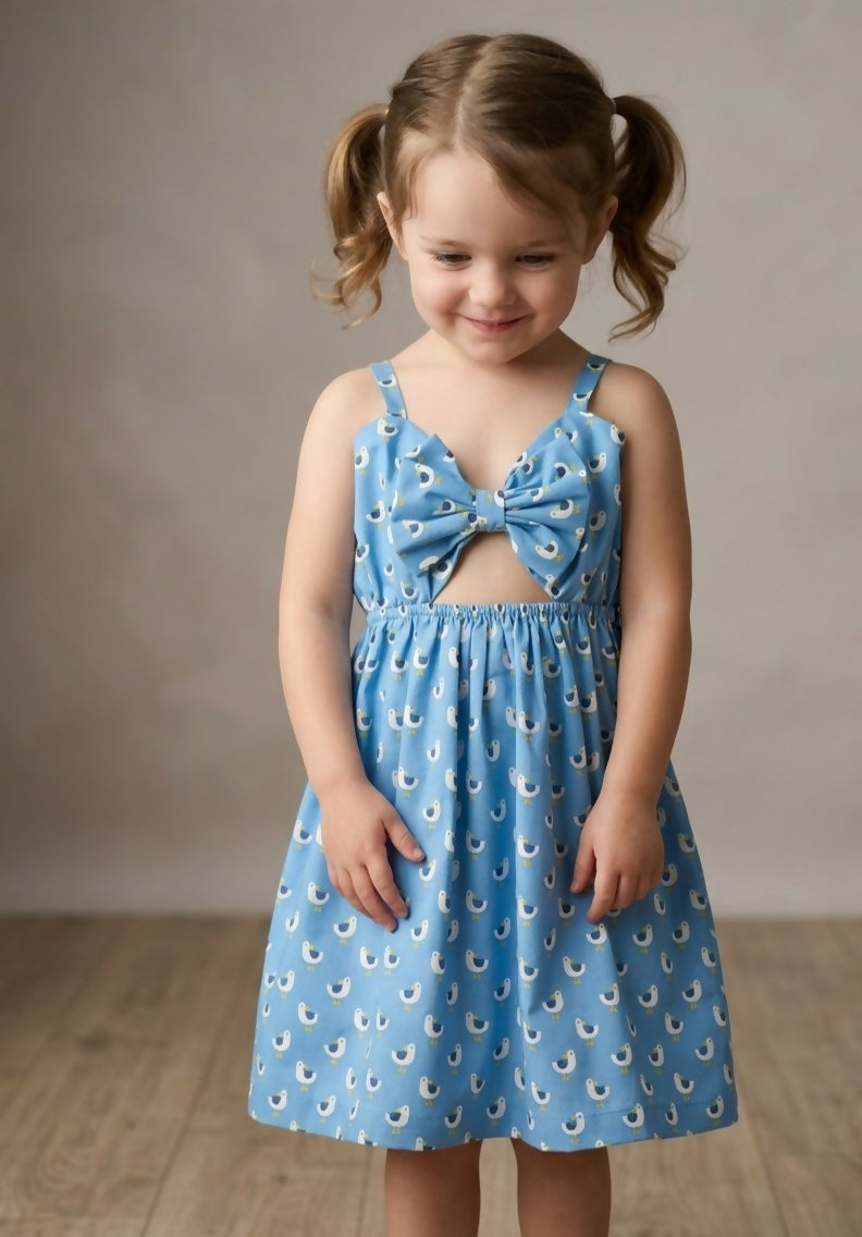 Sweet Seagull Bow-Front Sundress