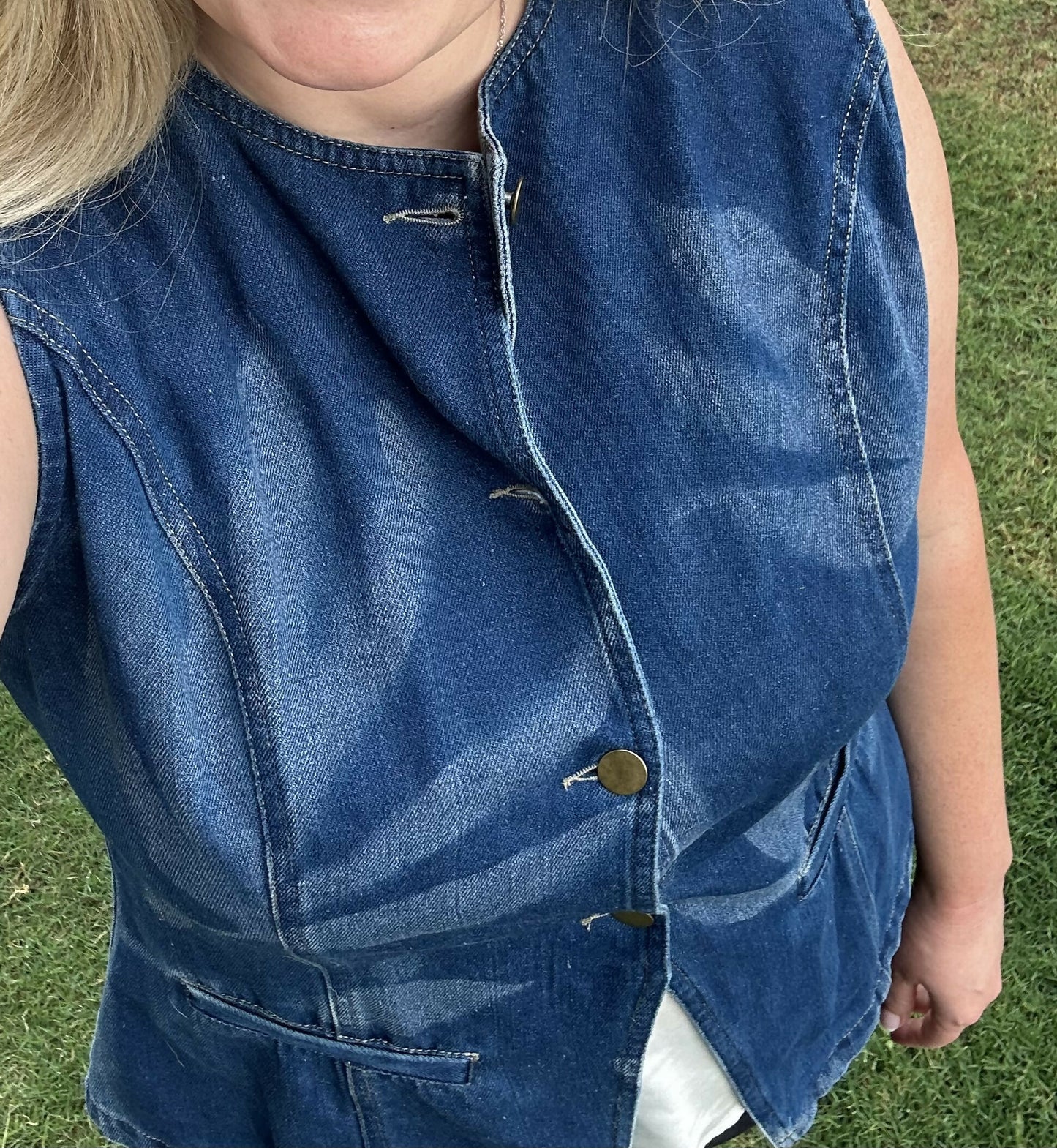 Palm Denim Cyanotype Vest