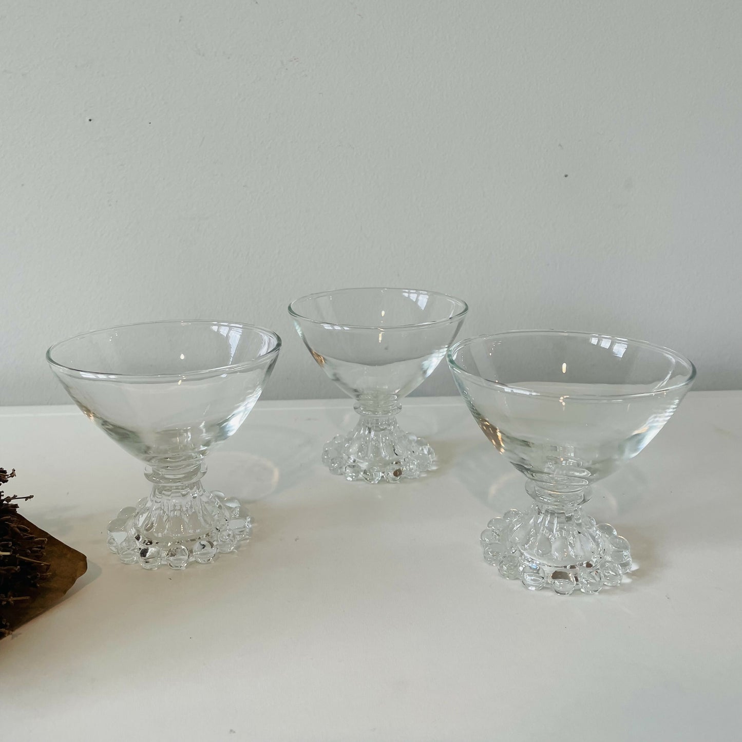 Set of 3 Vintage Sherbet Boopie Glasses