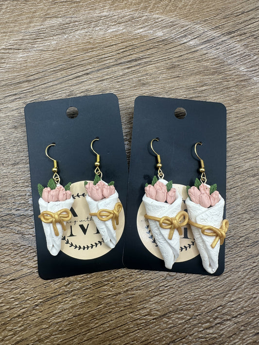 Mini Bouquet Polymer Clay Earrings