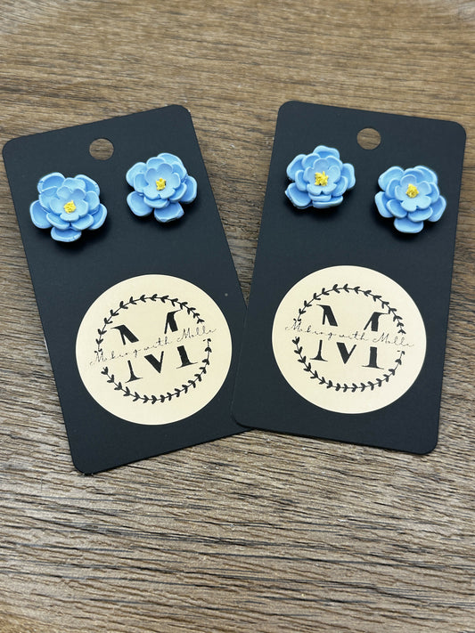 Forget-Me-Not Flower Polymer Clay Earrings