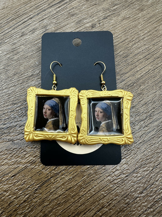 Girl with a Pearl Earring Polymer Clay Earrings