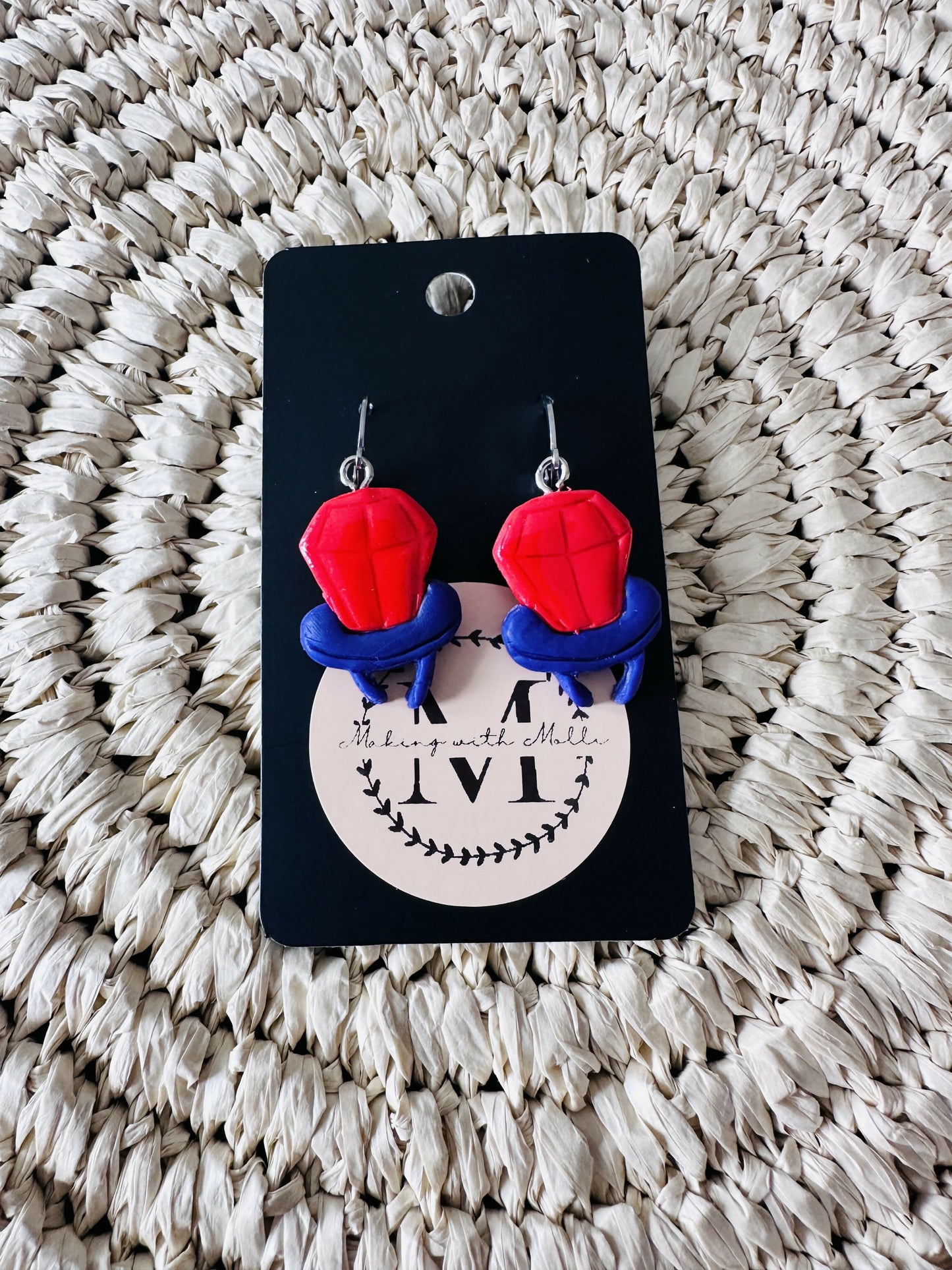 Red & Purple Ring Pop Polymer Clay Earrings