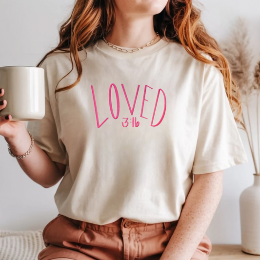 Loved 3:16 Embroidered T-Shirt