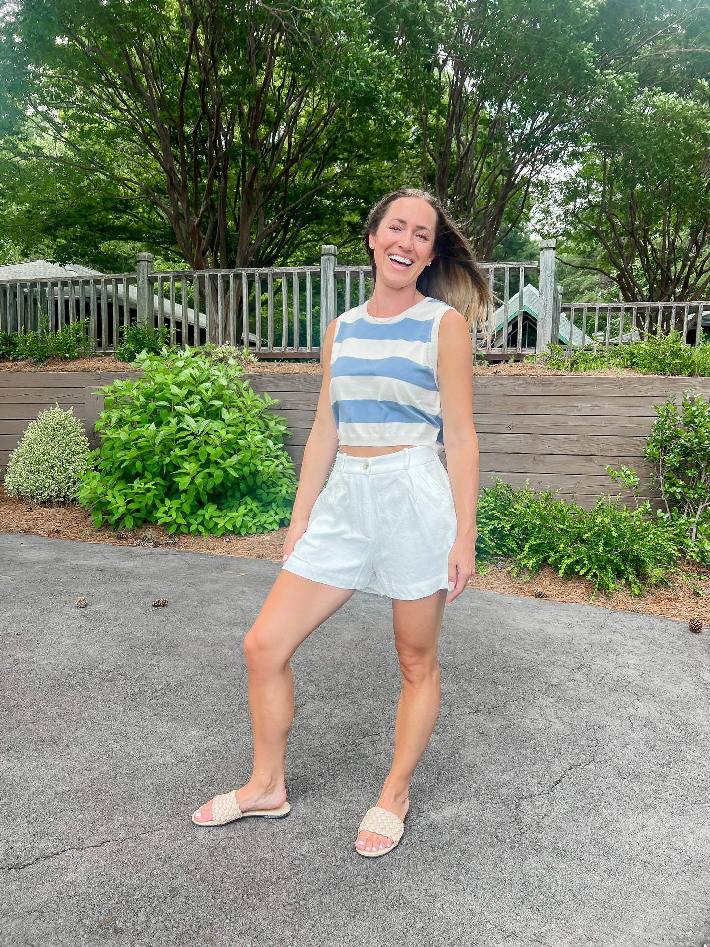 Light Blue Stripe Top