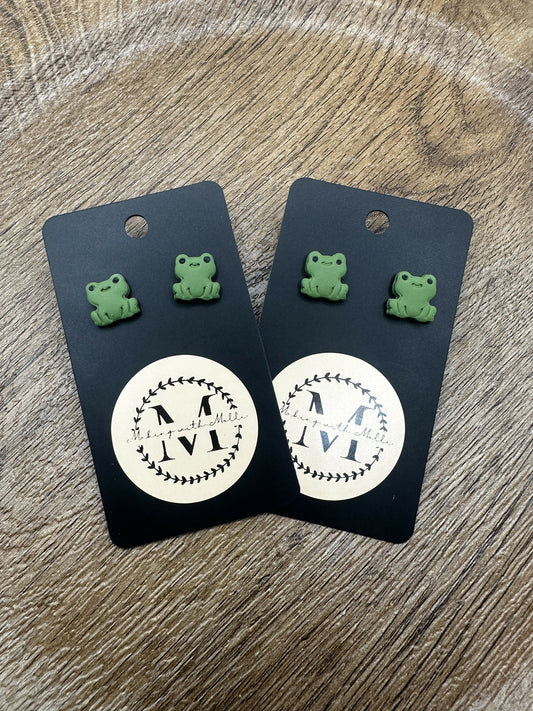 Frog Stud Polymer Clay Earrings