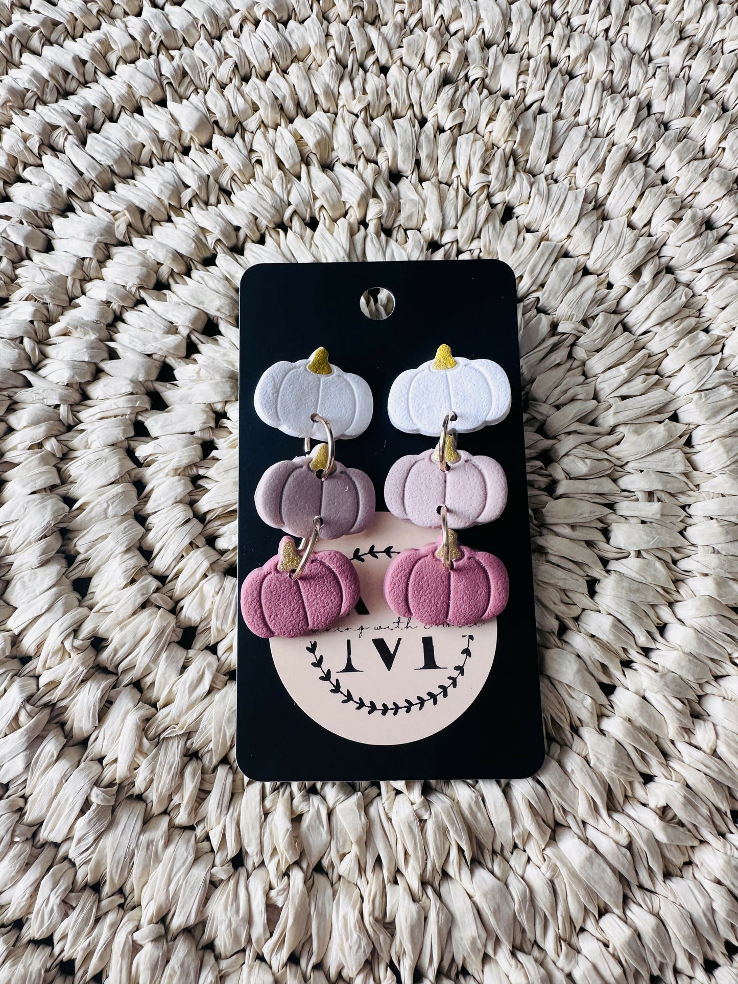 Pumpkin Stack Polymer Clay Earrings