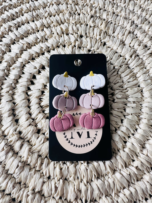 Pumpkin Stack Polymer Clay Earrings