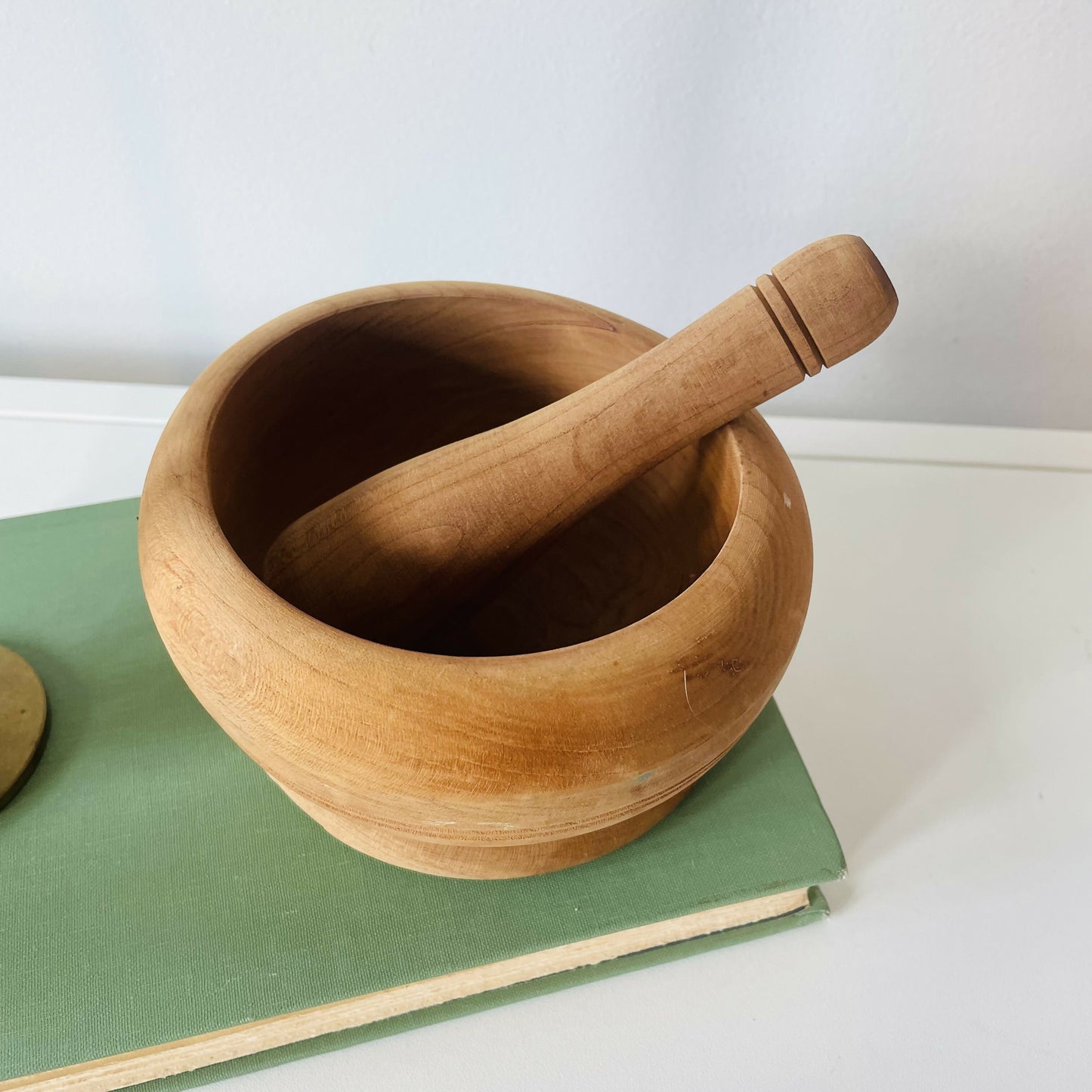 Vintage Wood Mortar & Pestil