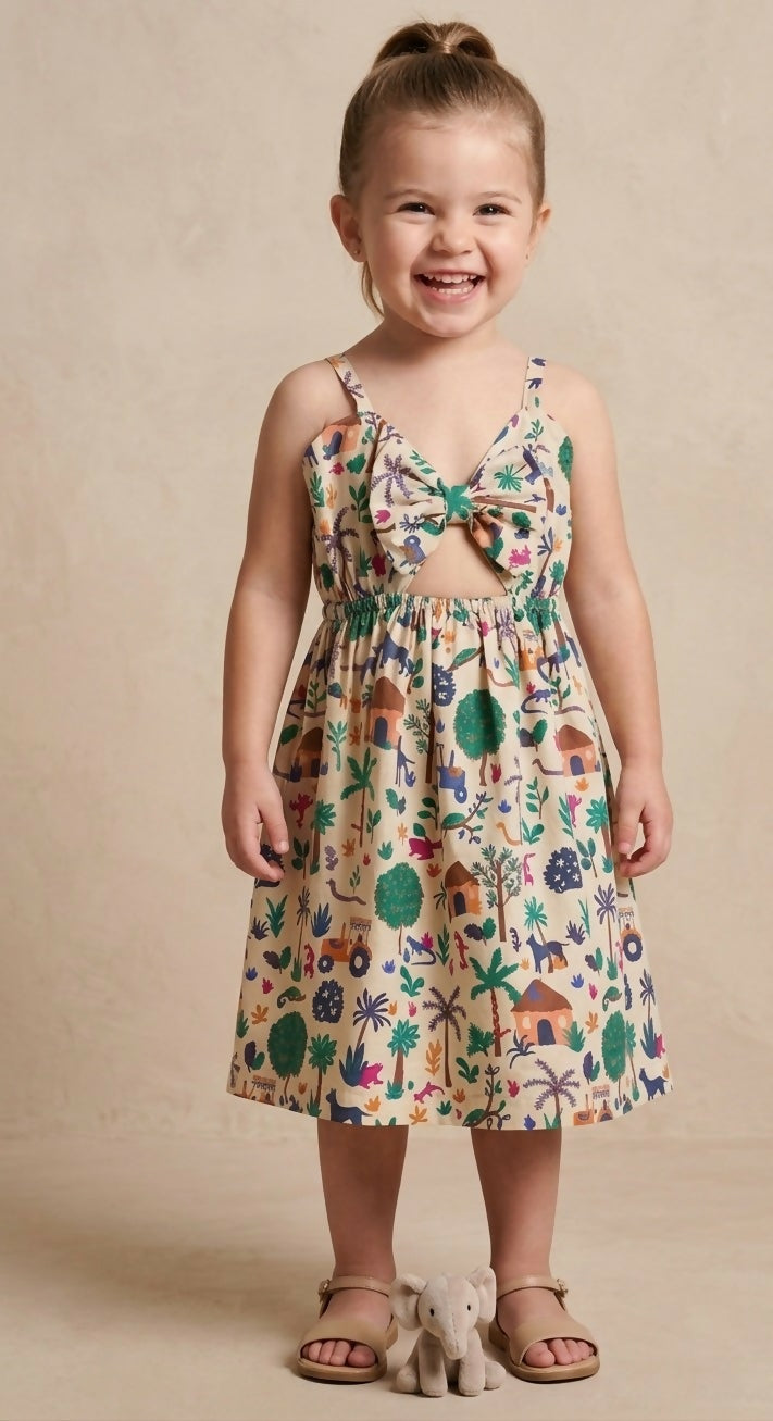 The African Hut Bow-Front Cutout Dress