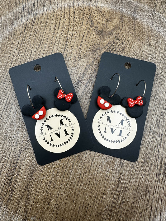 Mr. and Mrs. Mouse Polymer Clay Earrings