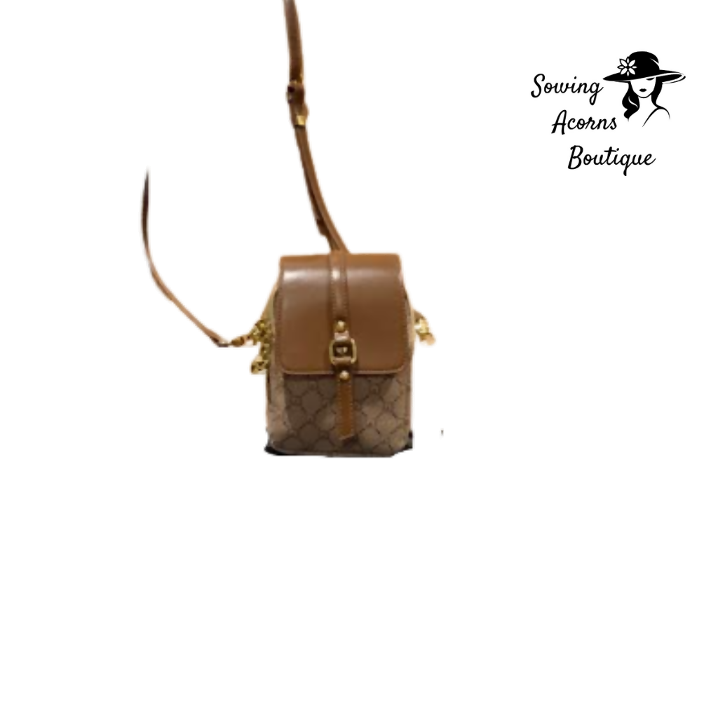 02 Crossbody Bag Brown with Gold Hardware