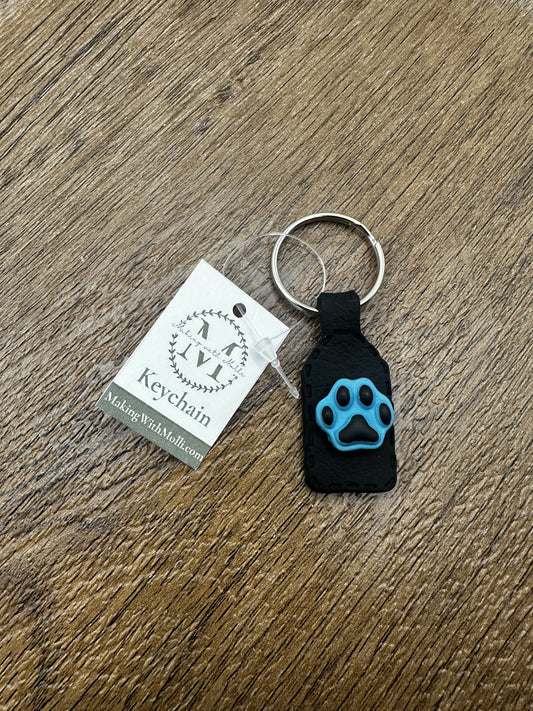 Blue Pawprint Keychain