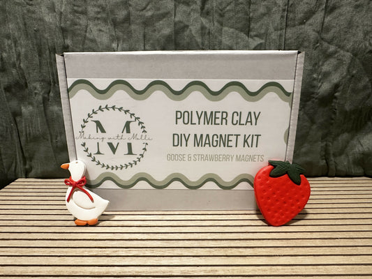 DIY Strawberry & Goose Clay Magnet Kit