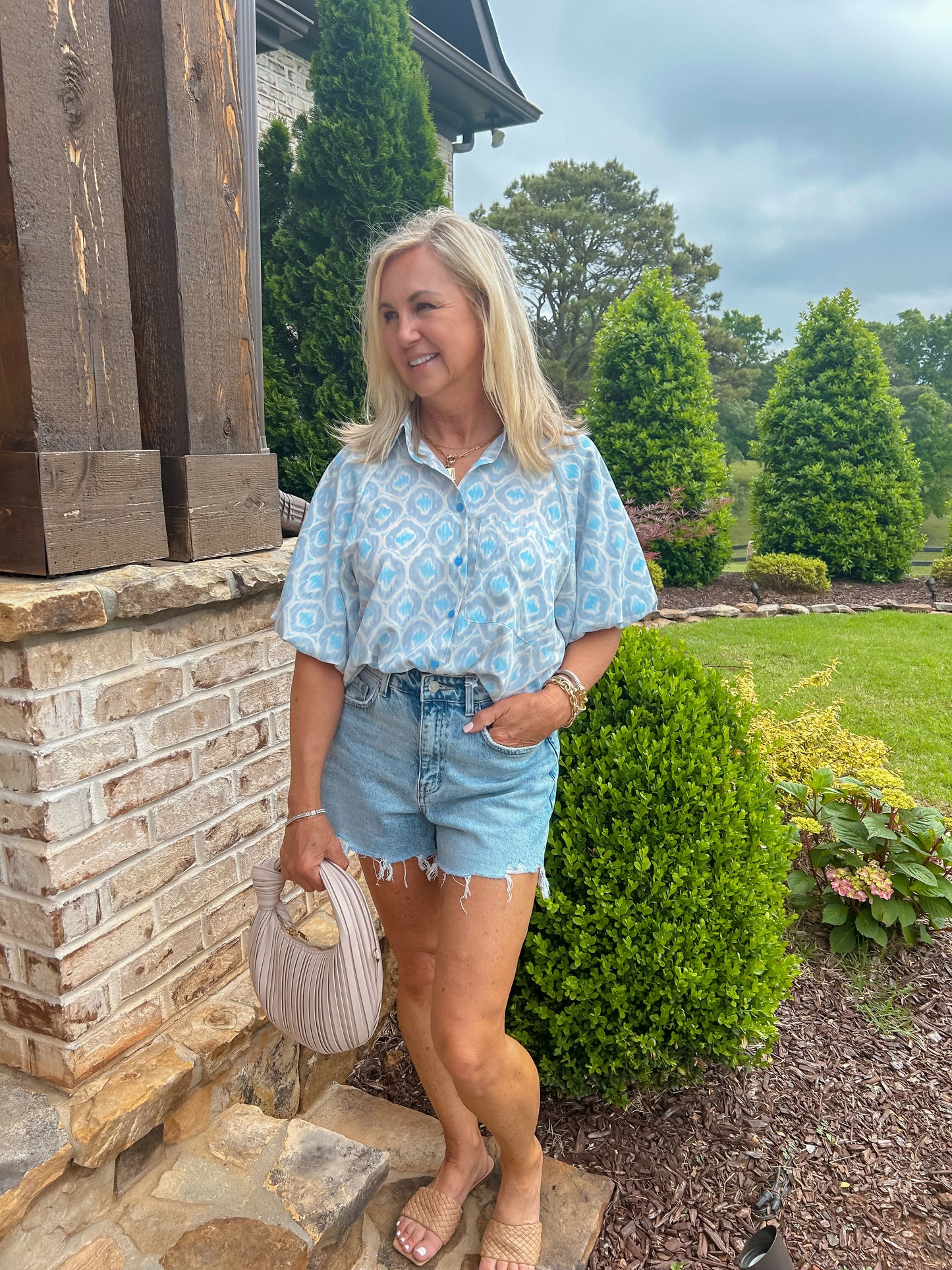 Vacay Ways Soft Blue Blouse