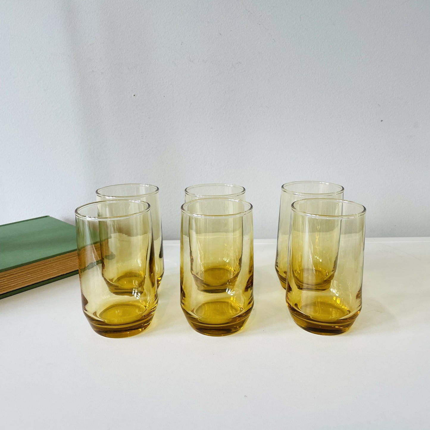 Copy of Large Vintage Amber Gold Drinking Glasses