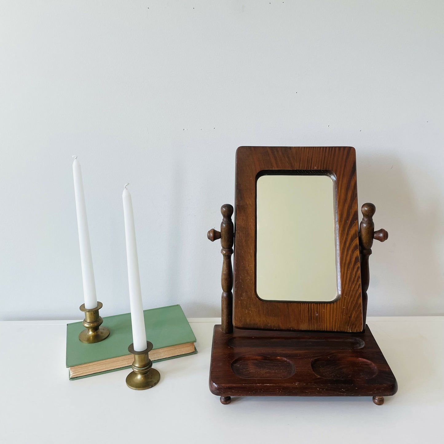 Vintage Wooden Vanity Mirror