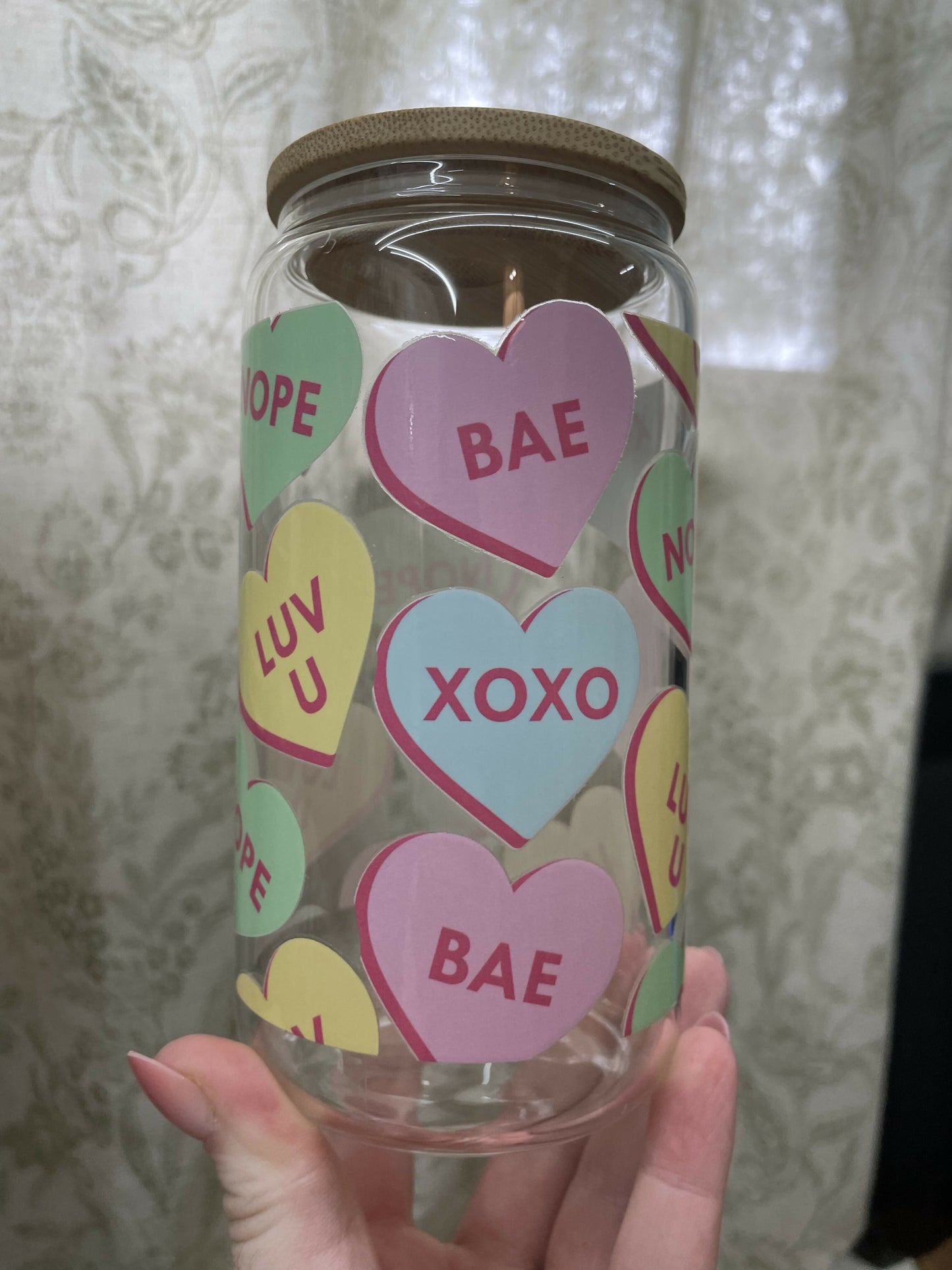 Candy Heart Glass Cup