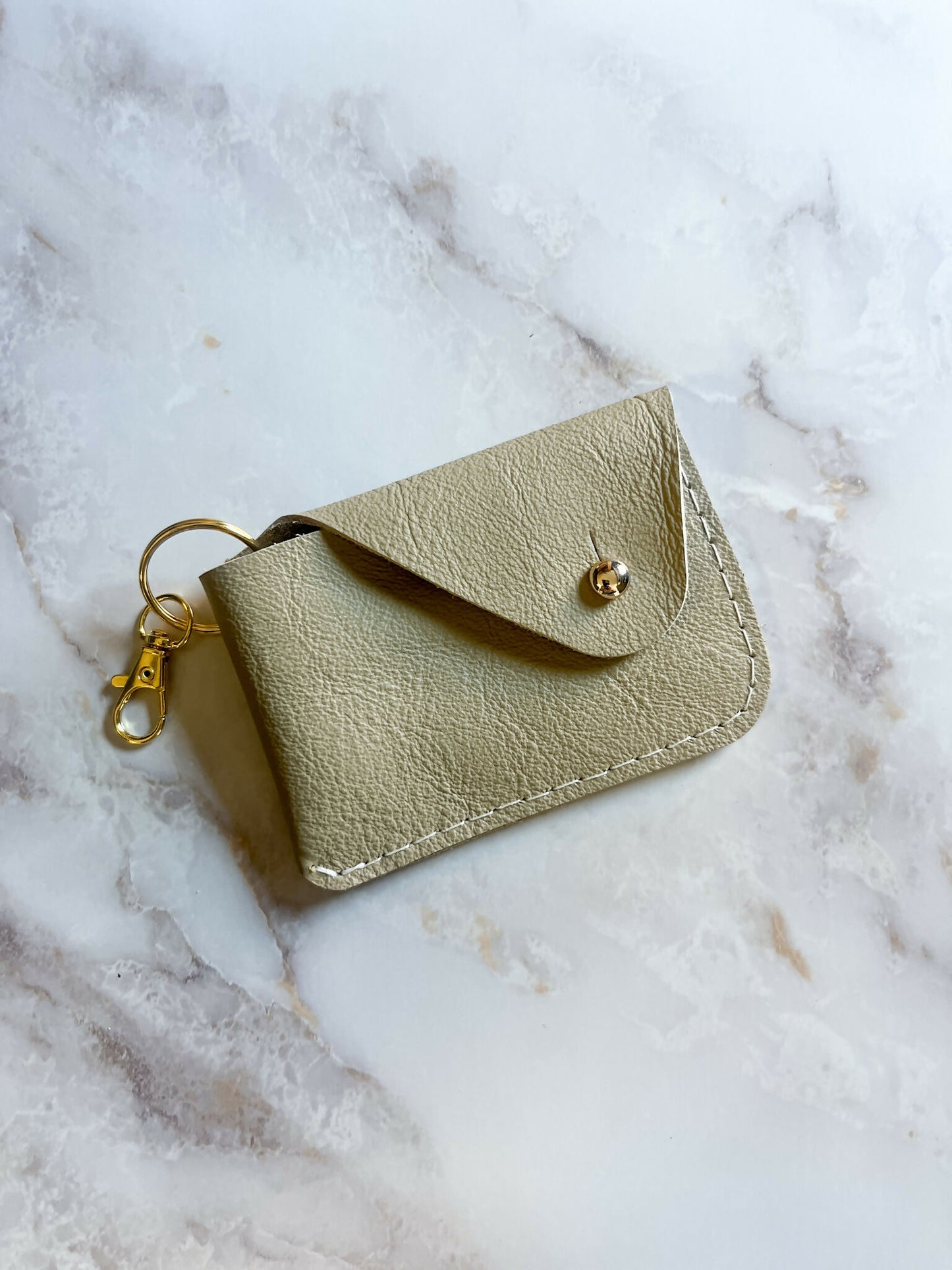 almond mini card wallet card carrier keychain