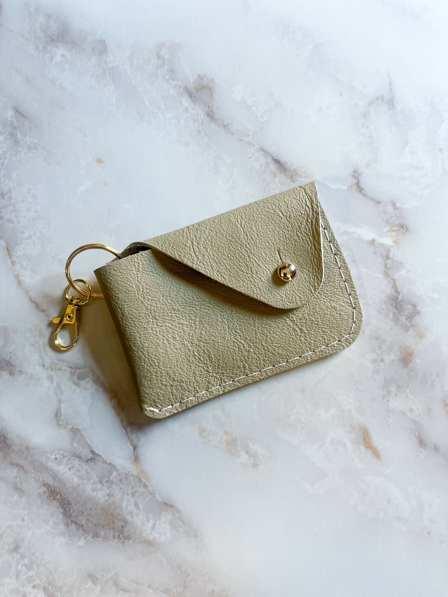 almond mini card wallet card carrier keychain