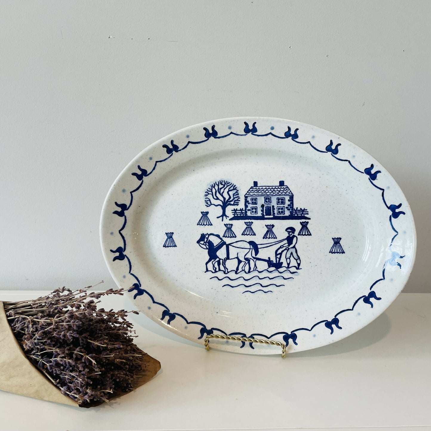 Vintage Poppytrail Provincial Blue Serving Platter