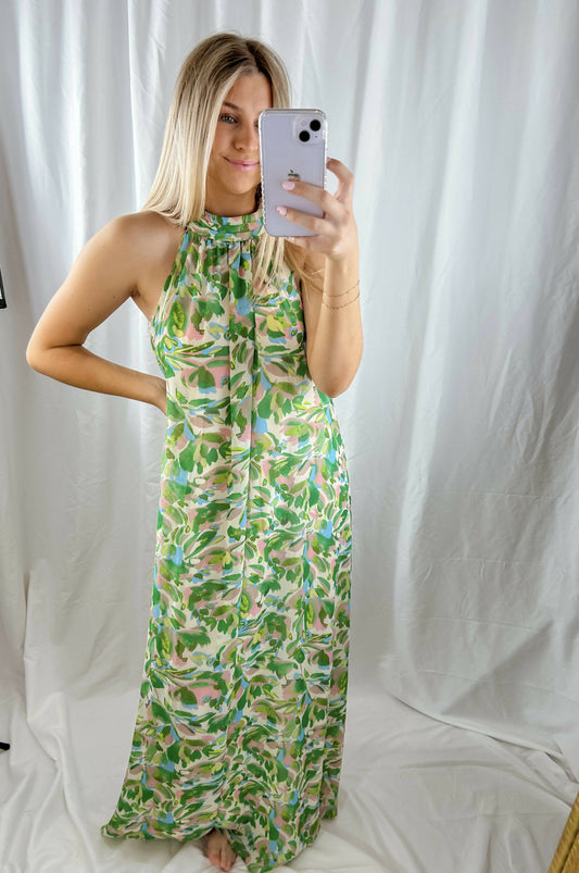 Perfect Retreat Maxi Halter Dress