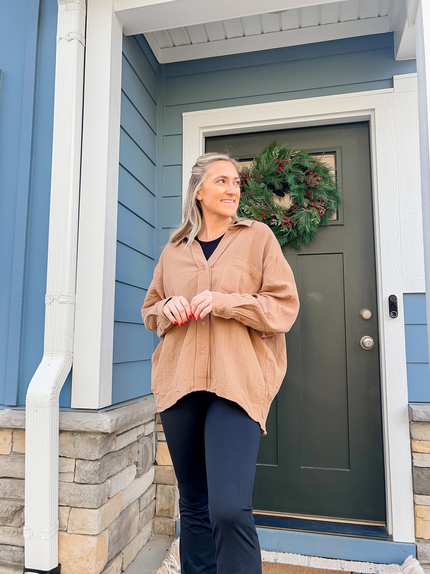 Mocha Gauzy Top