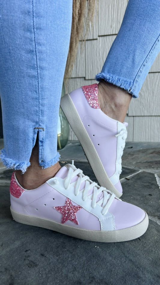 Cleo Pink & Rose Star Sneakers