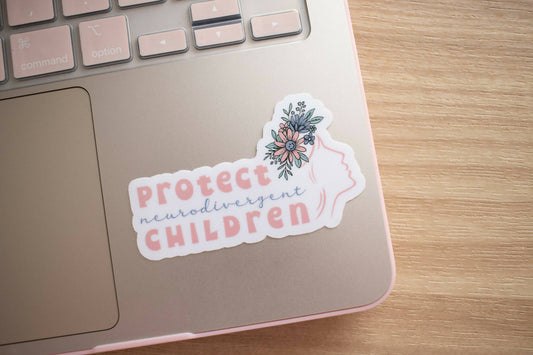 Protect Neurodivergent Floral Sticker