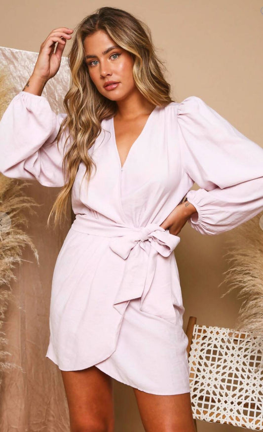 Blush Wrap Mini Dress