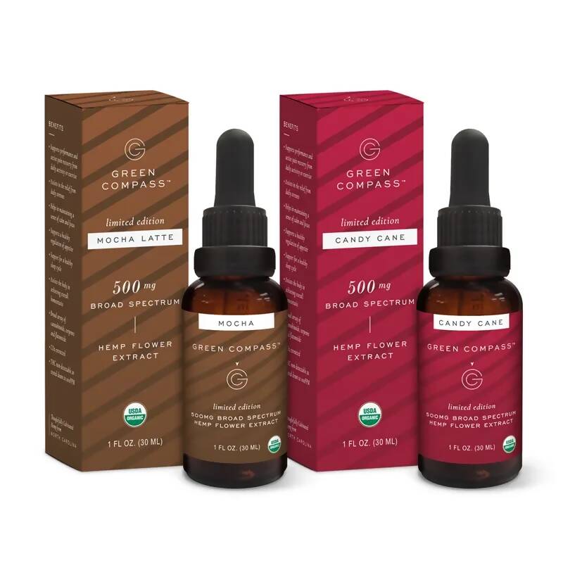 Green Compass Limited Edition 500 MG Flavor CBD Tinctures